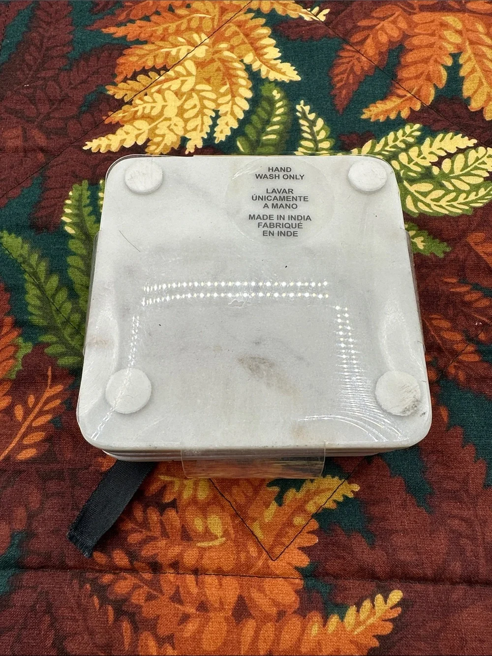 Set of 4 Square Marble Coasters Still in Package. NWT